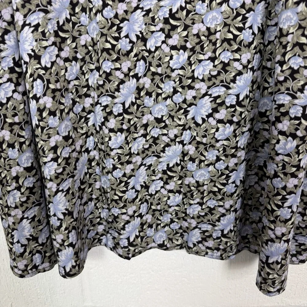 Ellos NWT Women's Top Blue Floral Drapey Office Work Romantic Fairy Plus Size 26 - Picture 6 of 15
